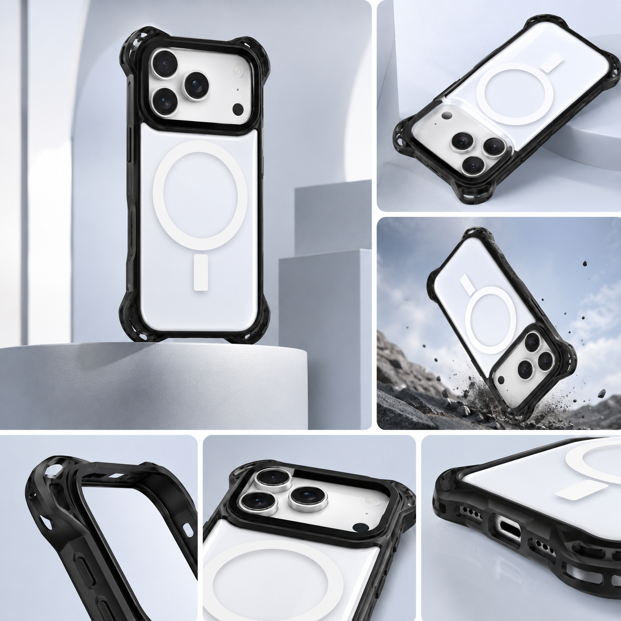 THINKOPEN Clear Transparent Case for iPhone 17 Pro – Slim Shockproof Protective Cover