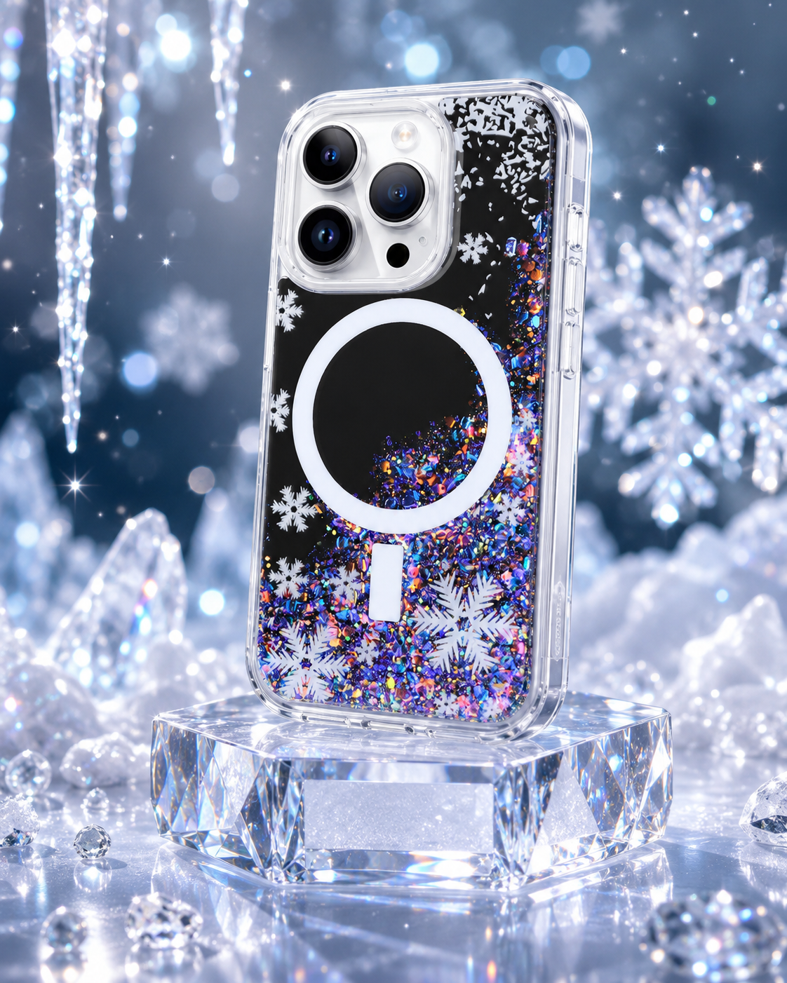 THINKOPEN Snowflake Mirror Phone Case for iPhone 16