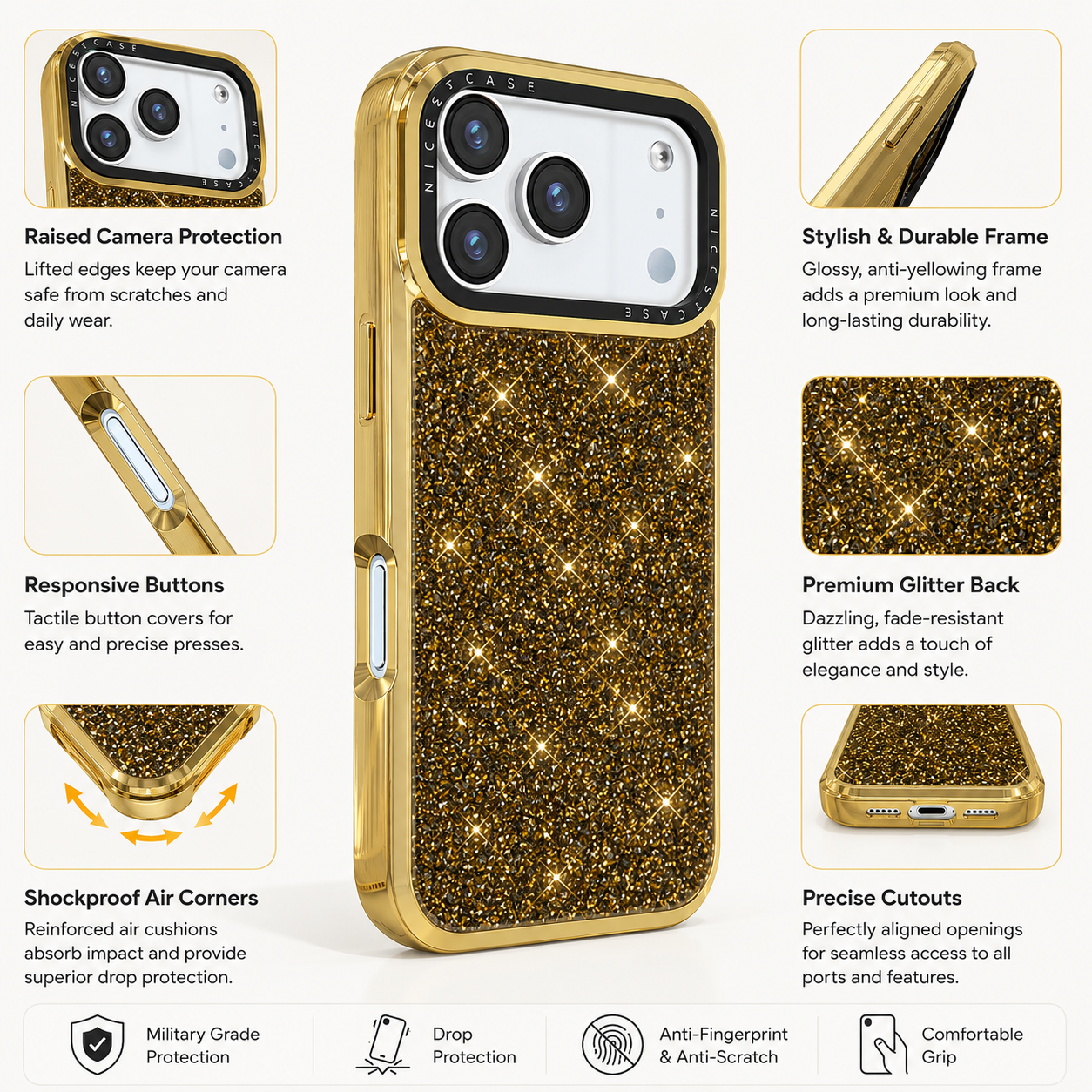 THINKOPEN Crystal Clear MagSafe Phone Case for iPhone 16 Pro Max & iPhone 17 Pro Max – Shockproof Transparent Protective Cover