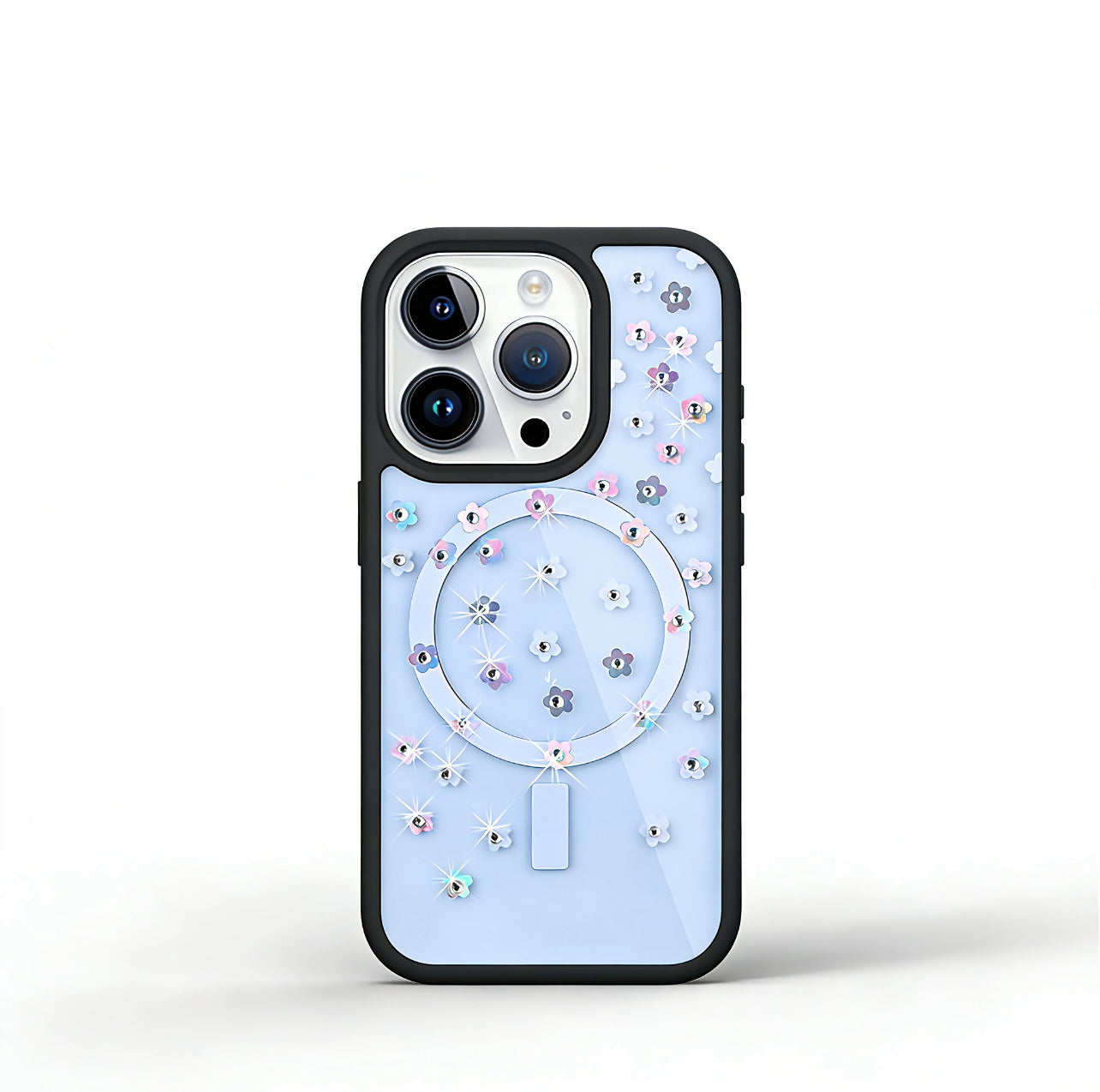 THINKOPEN Floral Mirror Phone Case for iPhone 15 Pro Max