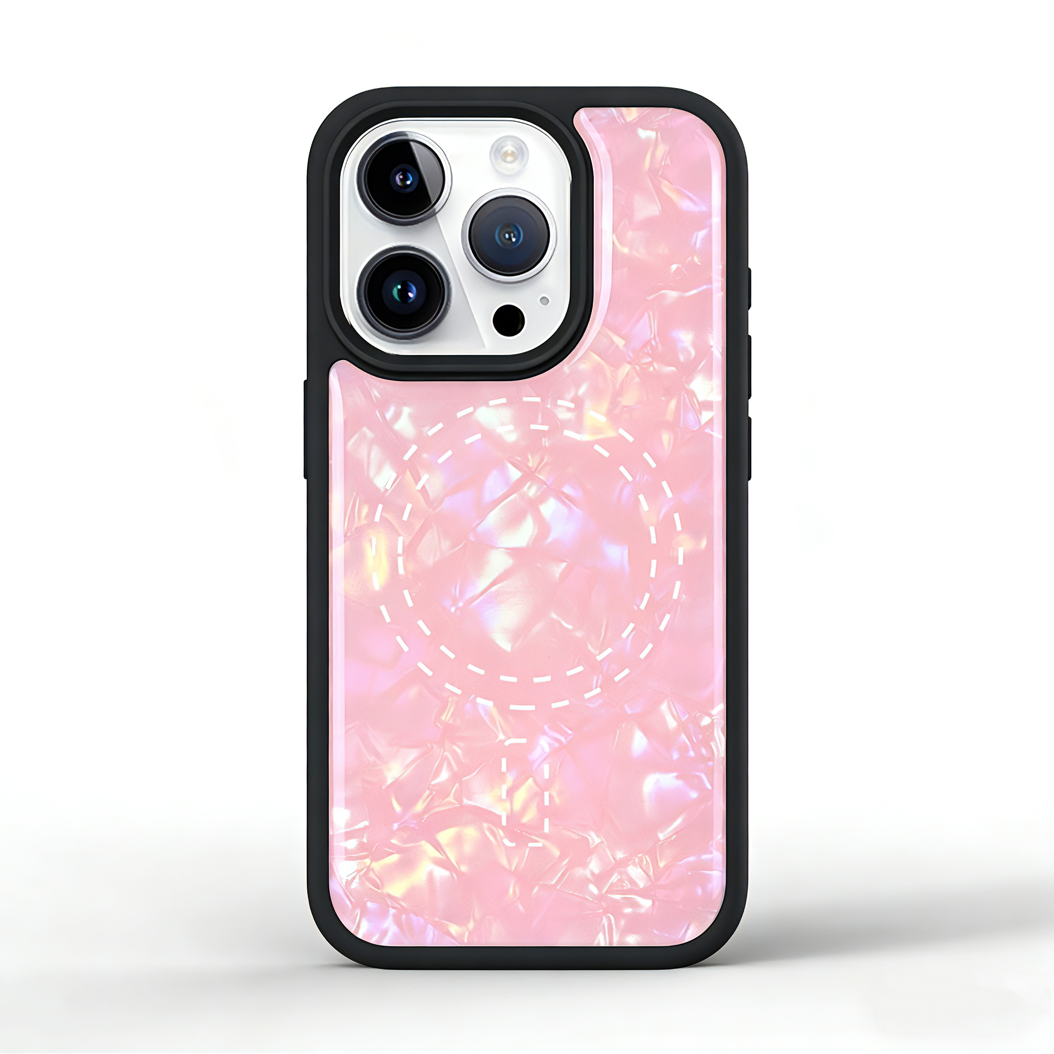 THINKOPEN Opal Shell Pink Case for iPhone 13 Pro & iPhone 16 Pro – Premium Iridescent Protective Cover