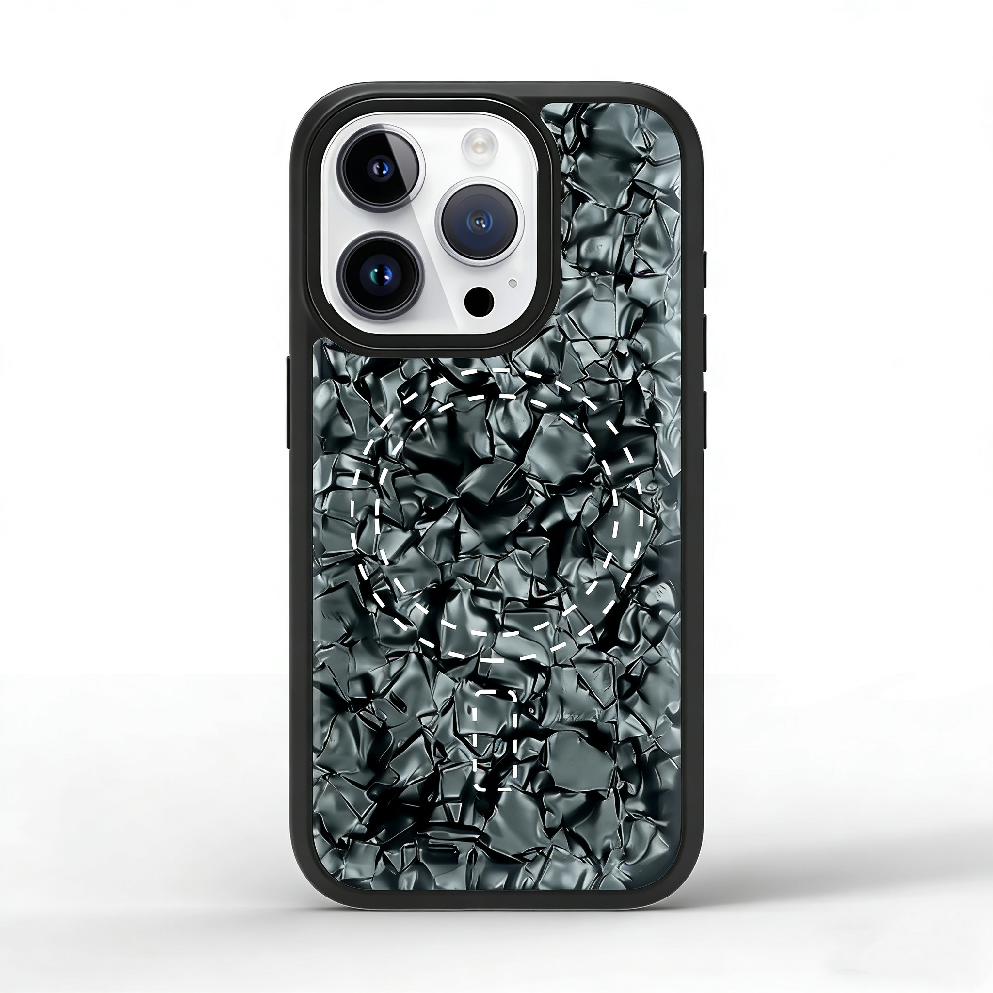 THINKOPEN Black Opal Shell Case for iPhone 15 Pro Max & iPhone 17 Air – Premium Iridescent Protective Cover
